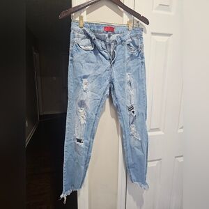 Wax Jean Light Blue Distressed Boyfriend Jeans